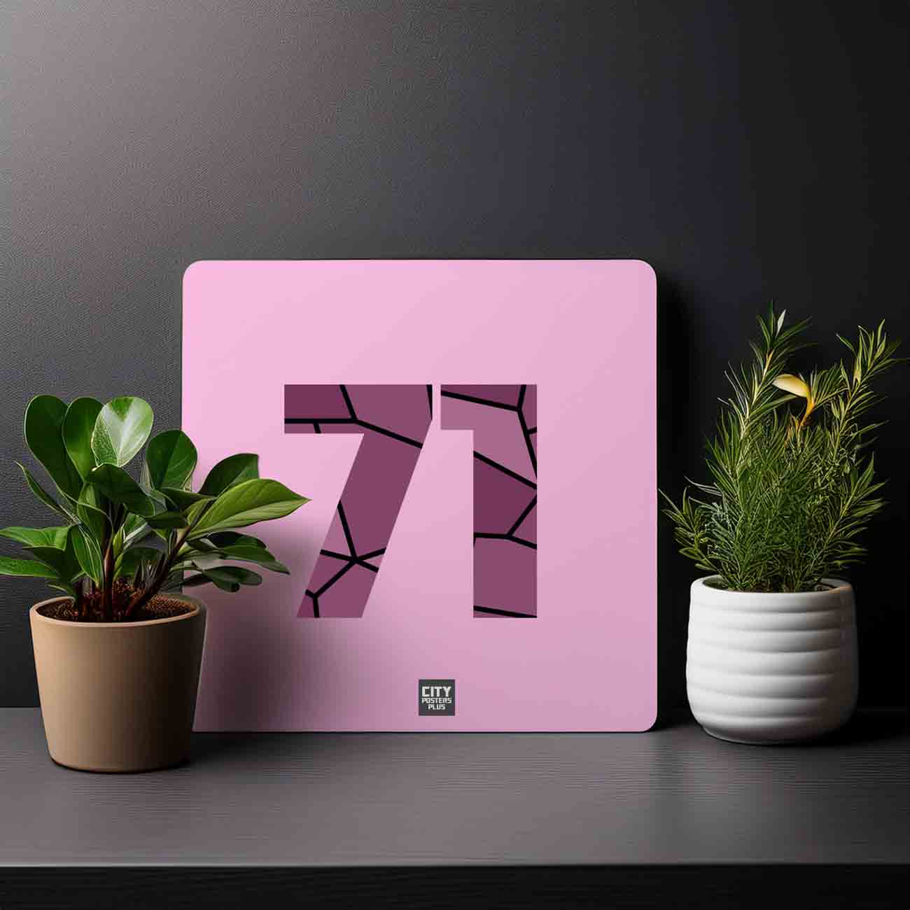 71 Number Mousepad (Light Pink)