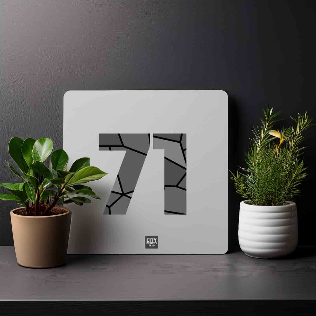 71 Number Mousepad (Melange Grey)