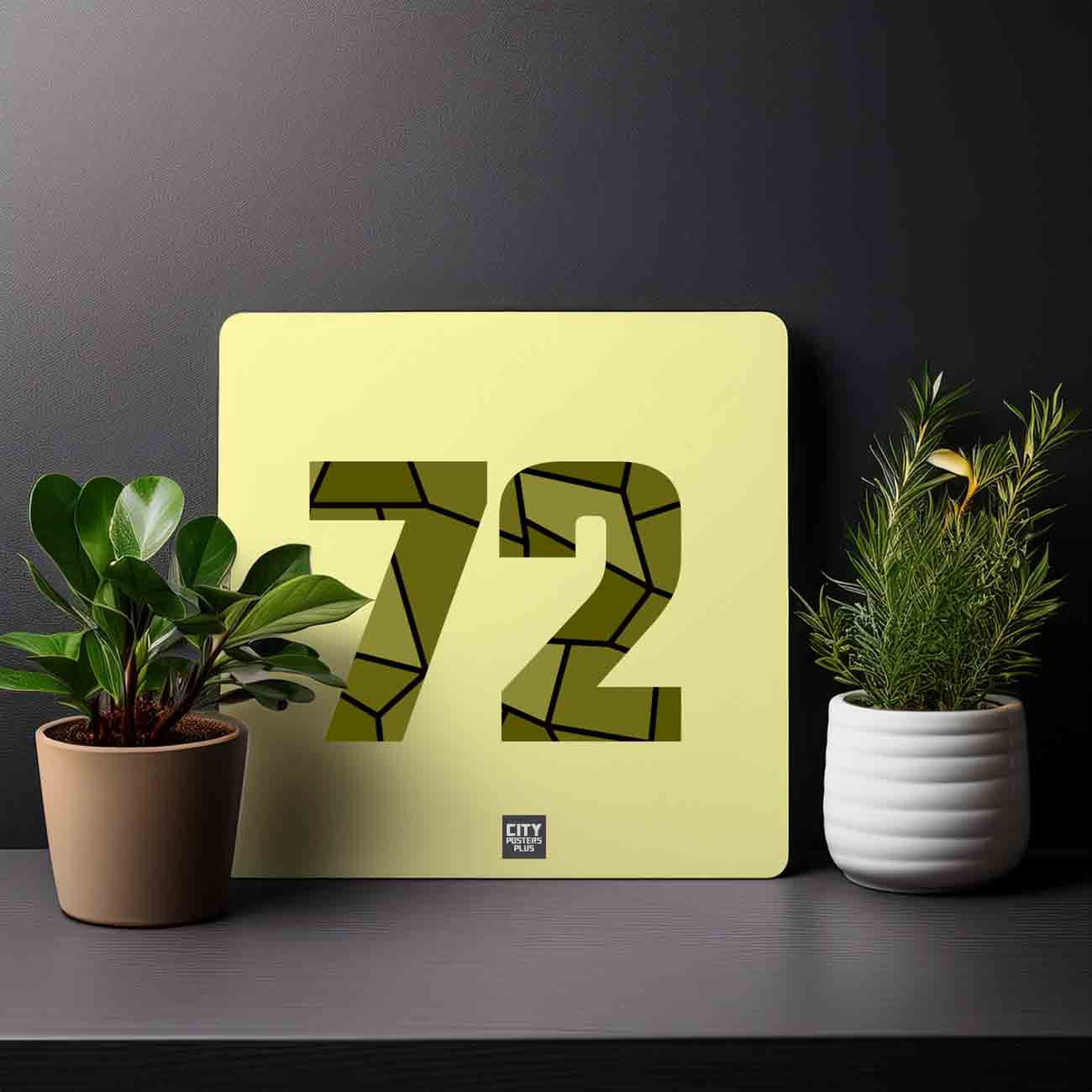72 Number Mousepad (Butter Yellow)