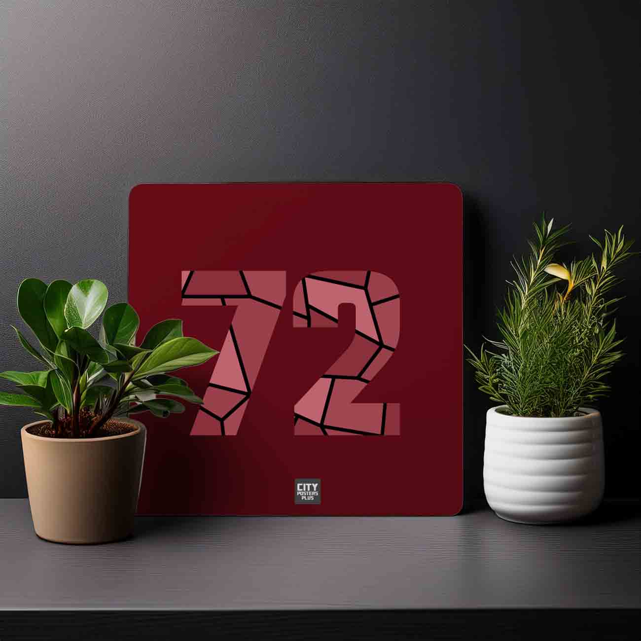 72 Number Mousepad (Maroon)
