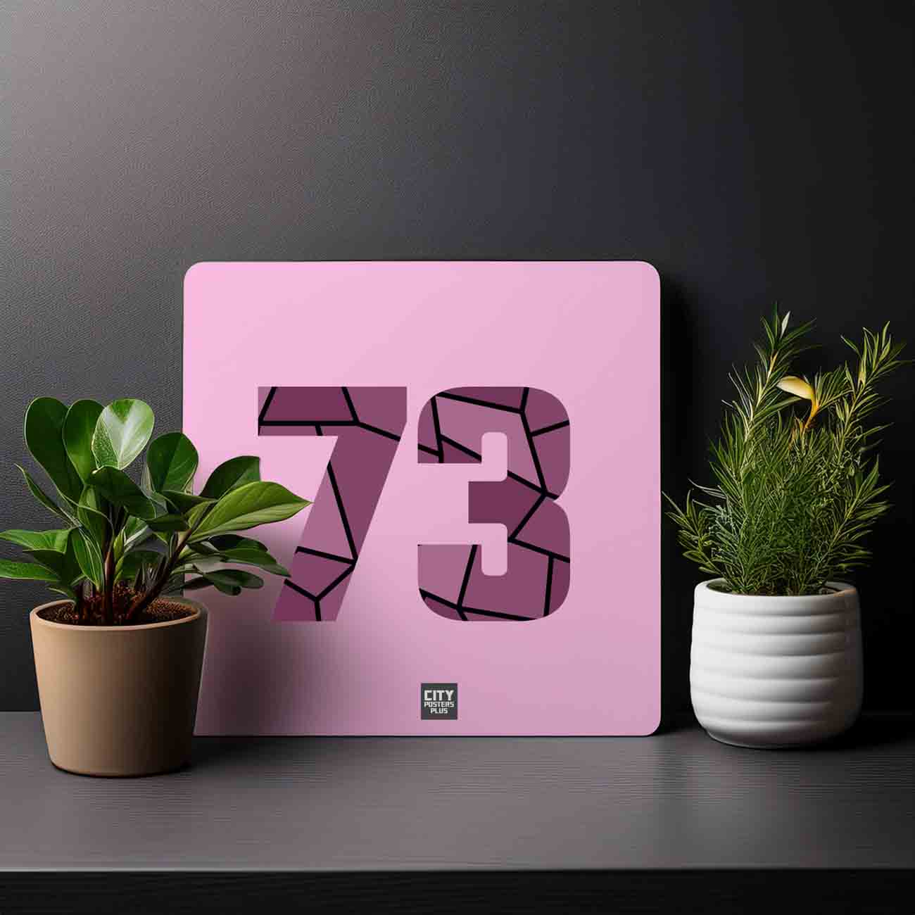 73 Number Mousepad (Light Pink)