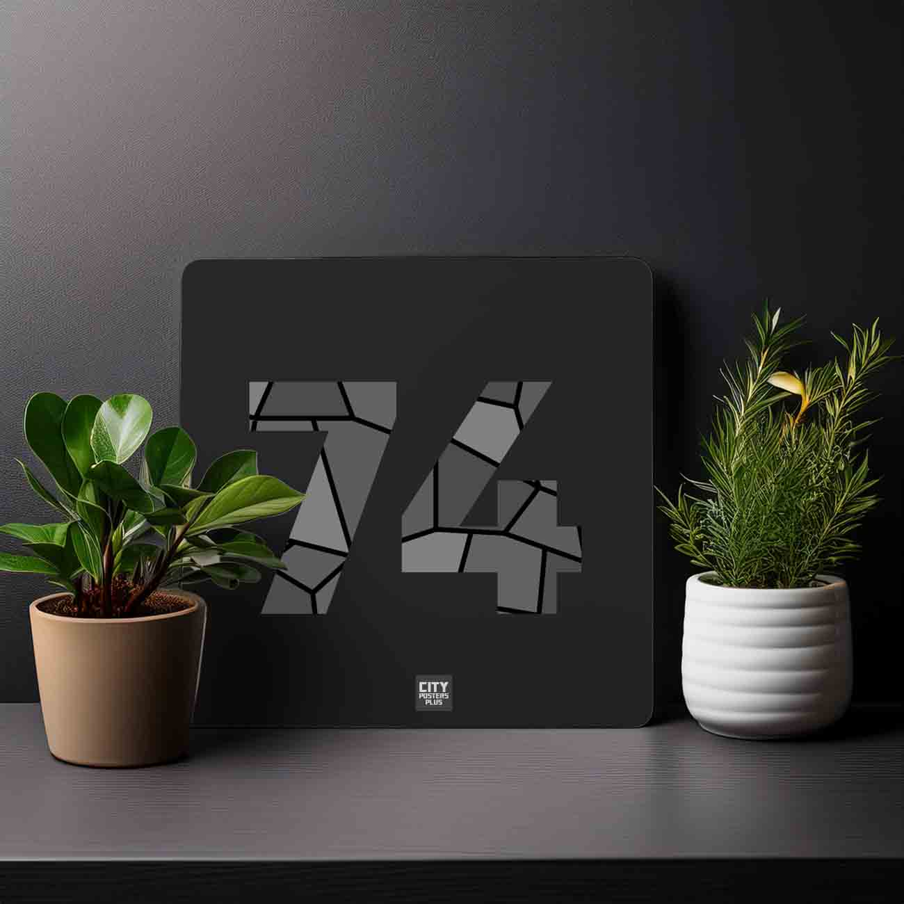 74 Number Mousepad (Black)