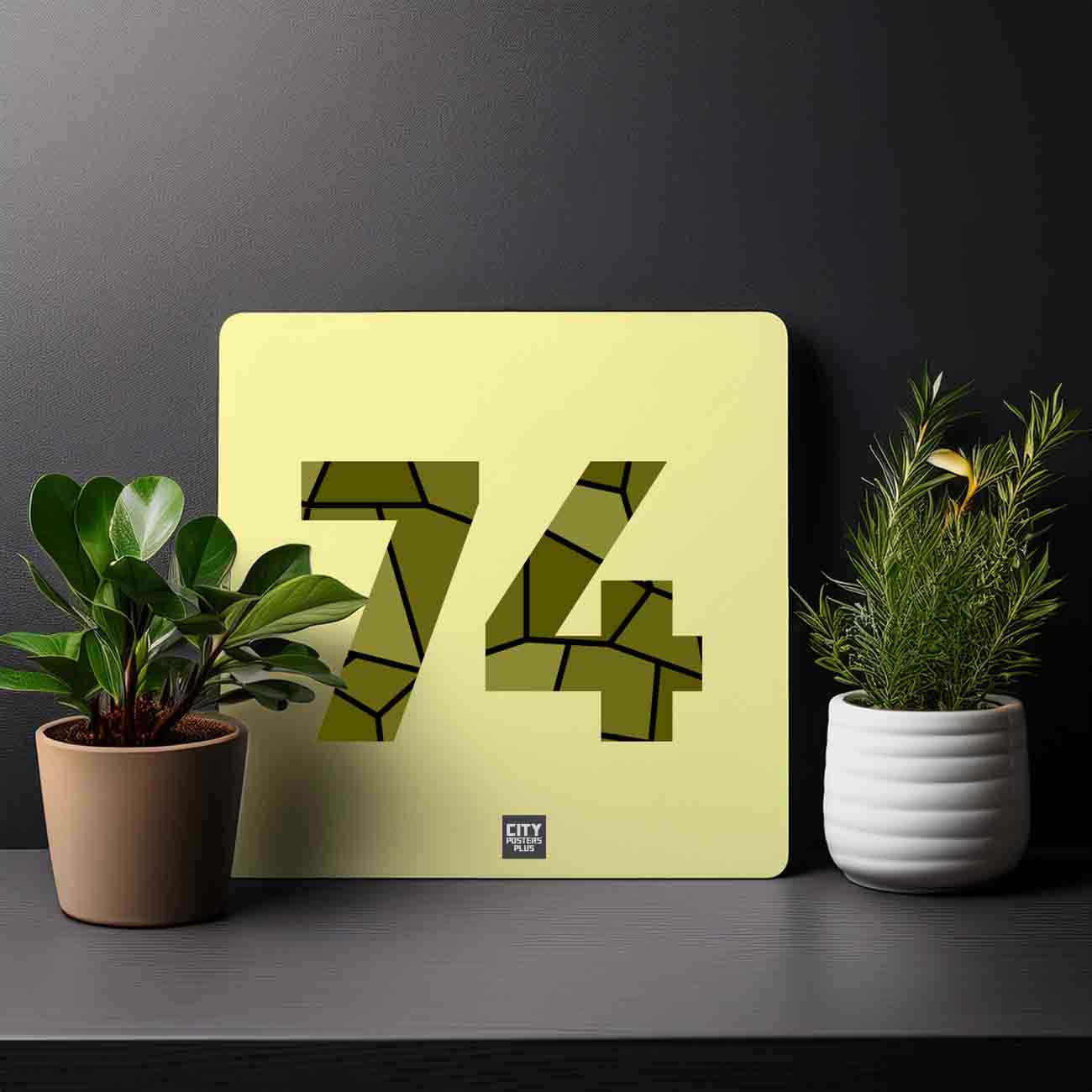 74 Number Mousepad (Butter Yellow)