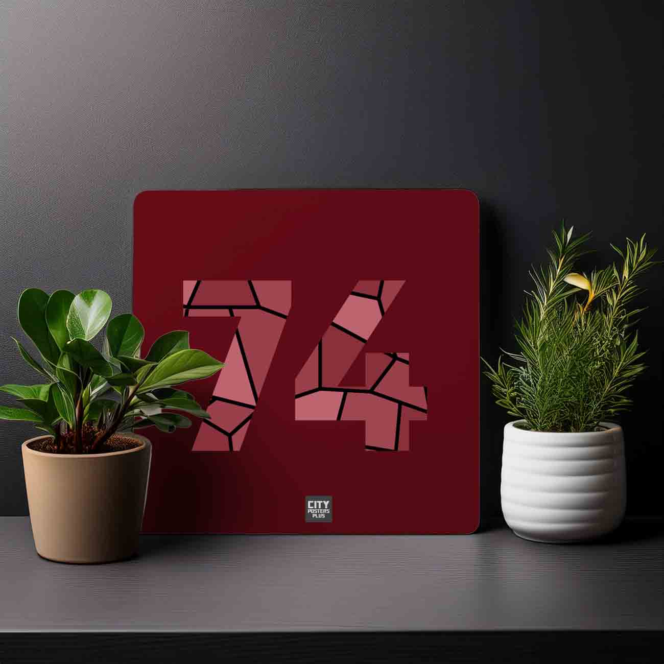 74 Number Mousepad (Maroon)