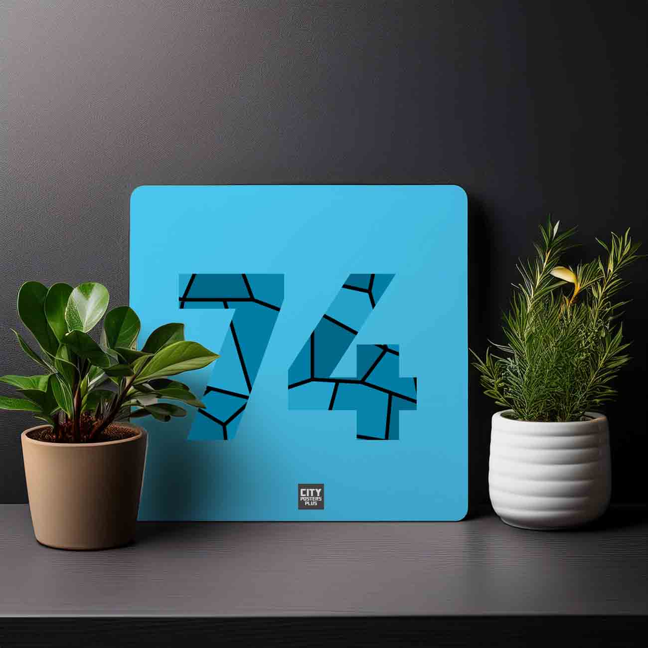 74 Number Mousepad (Sky Blue)