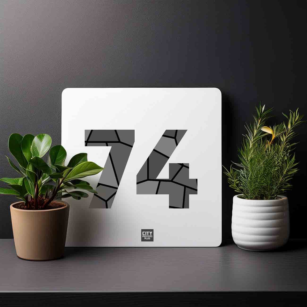 74 Number Mousepad (White)