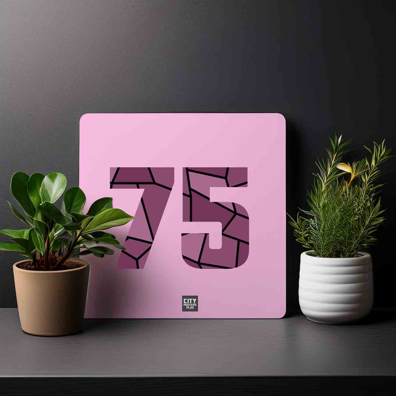 75 Number Mousepad (Light Pink)