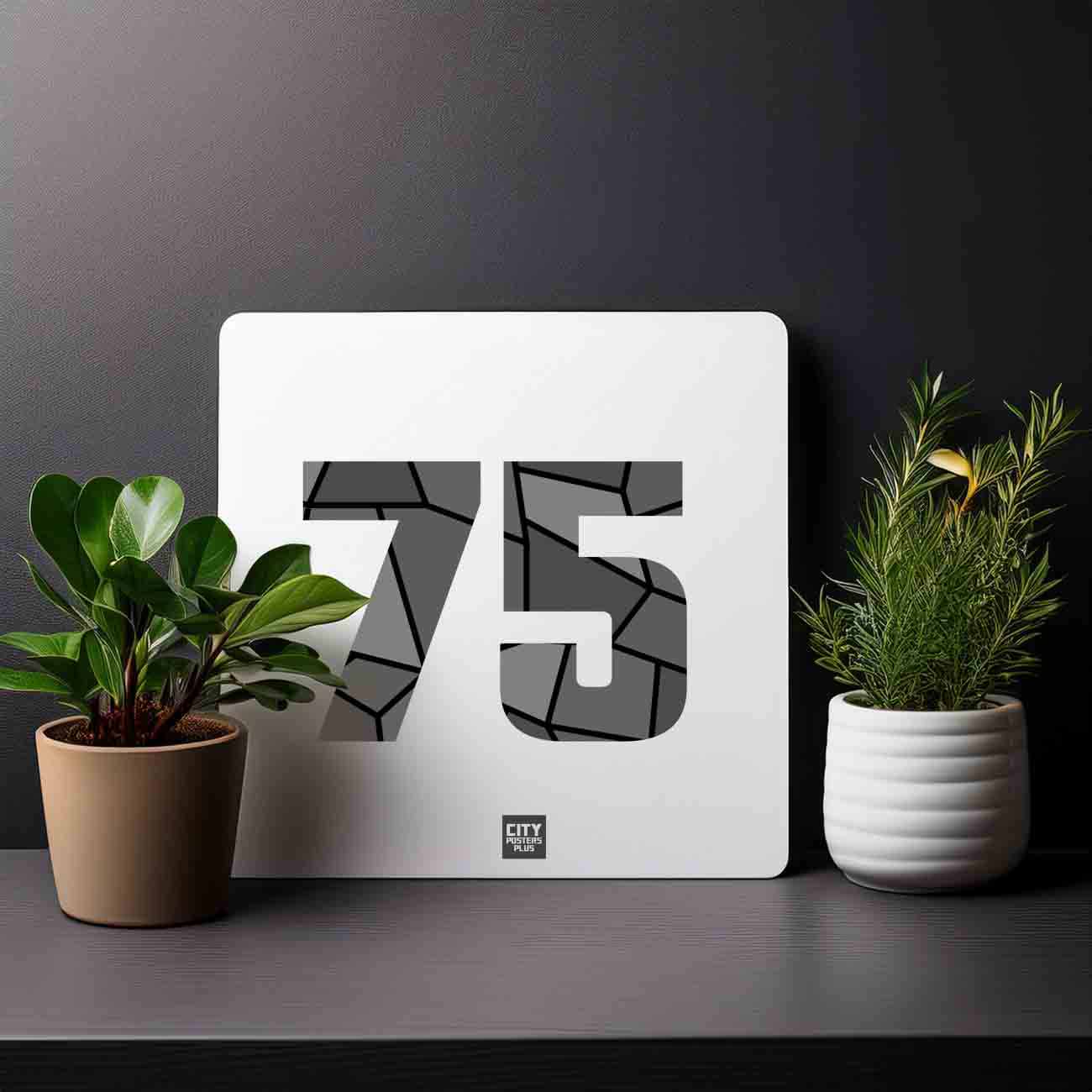 75 Number Mousepad (White)