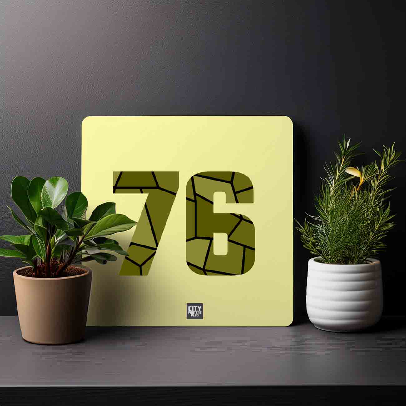 76 Number Mousepad (Butter Yellow)