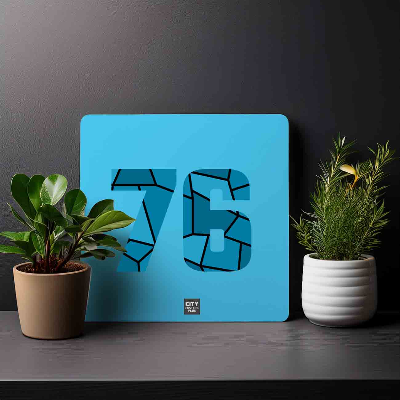 76 Number Mousepad (Sky Blue)