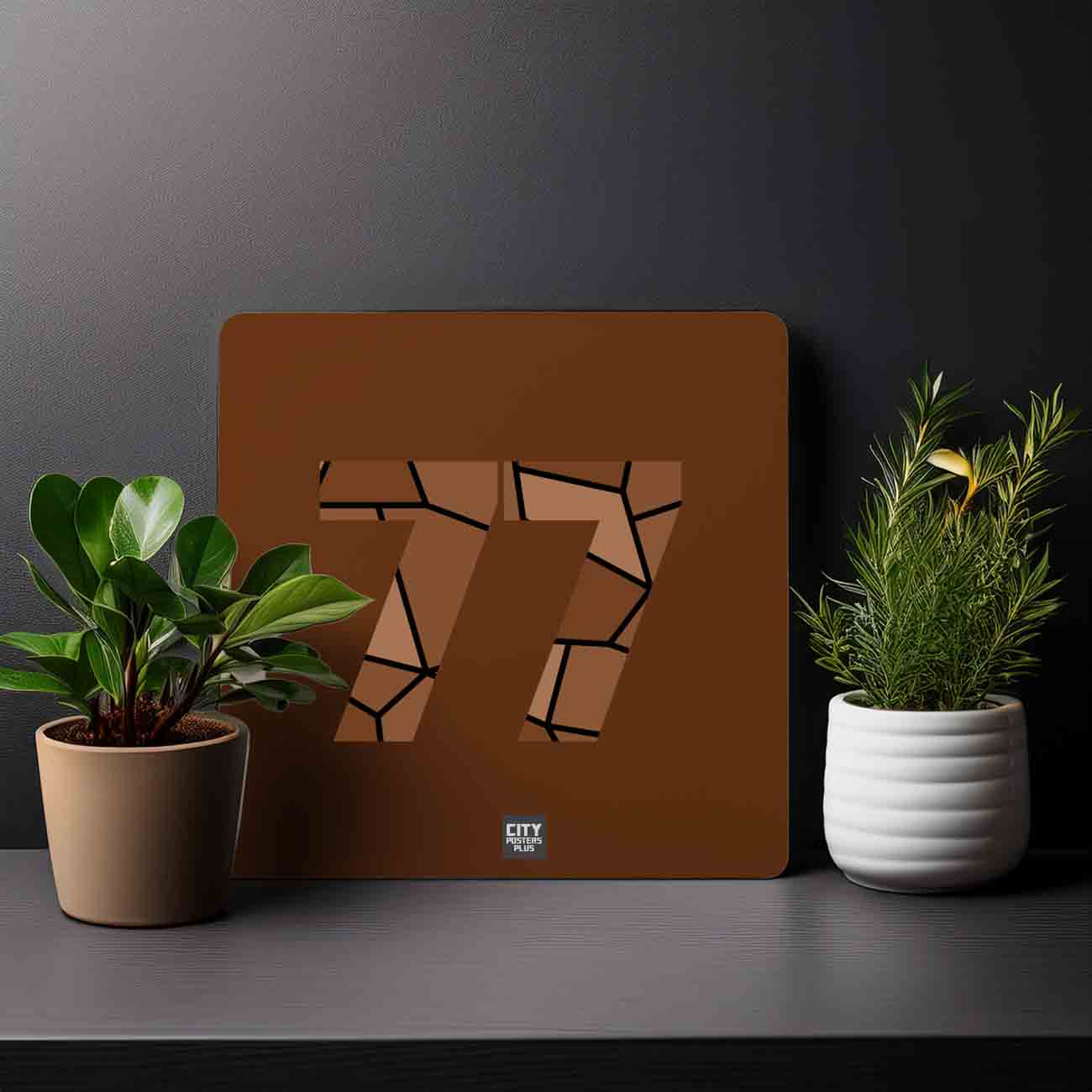 77 Number Mousepad (Brown)