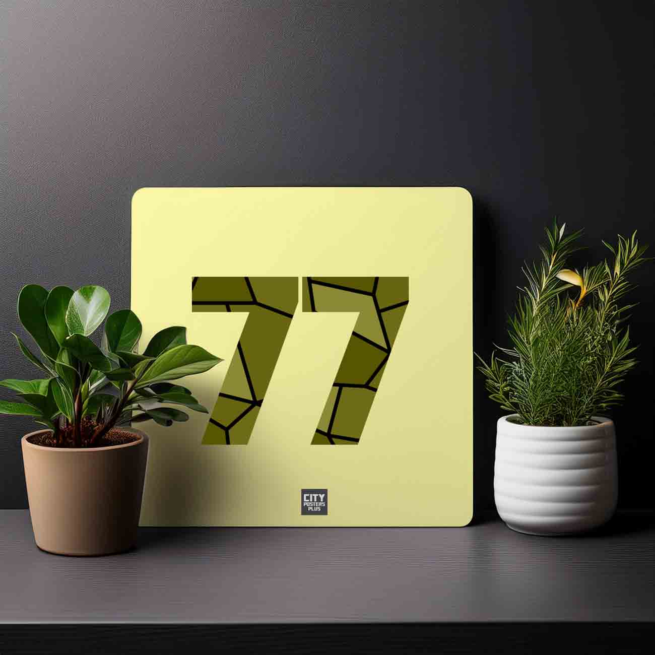 77 Number Mousepad (Butter Yellow)