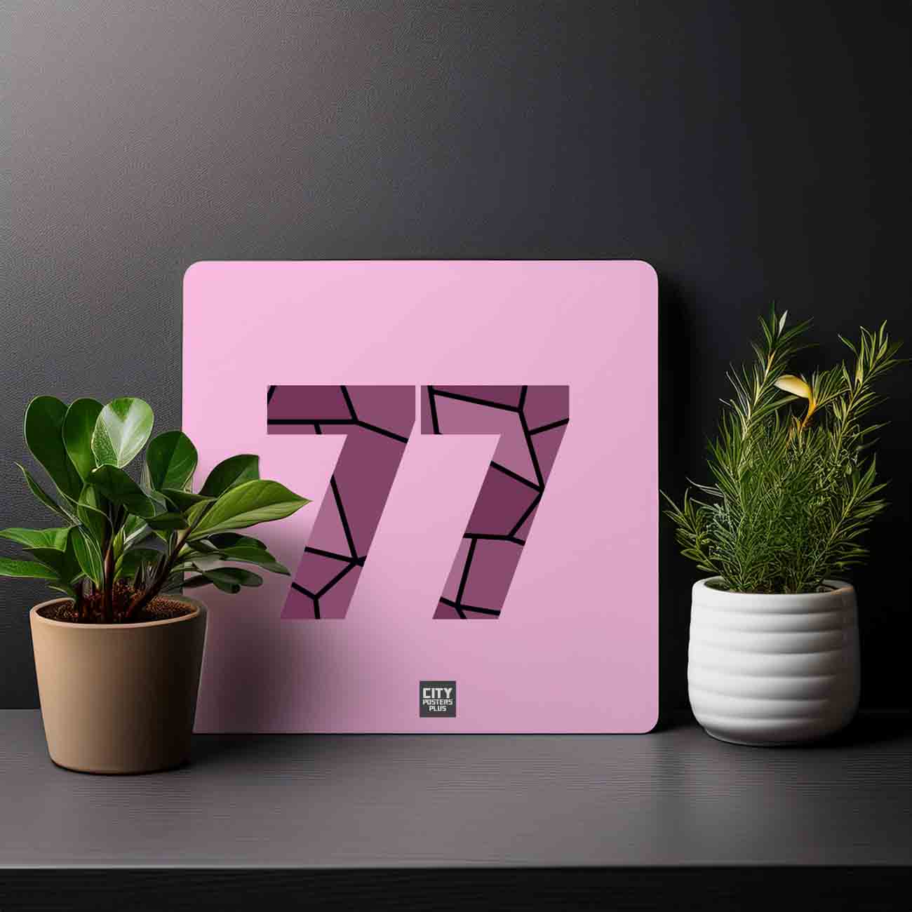 77 Number Mousepad (Light Pink)