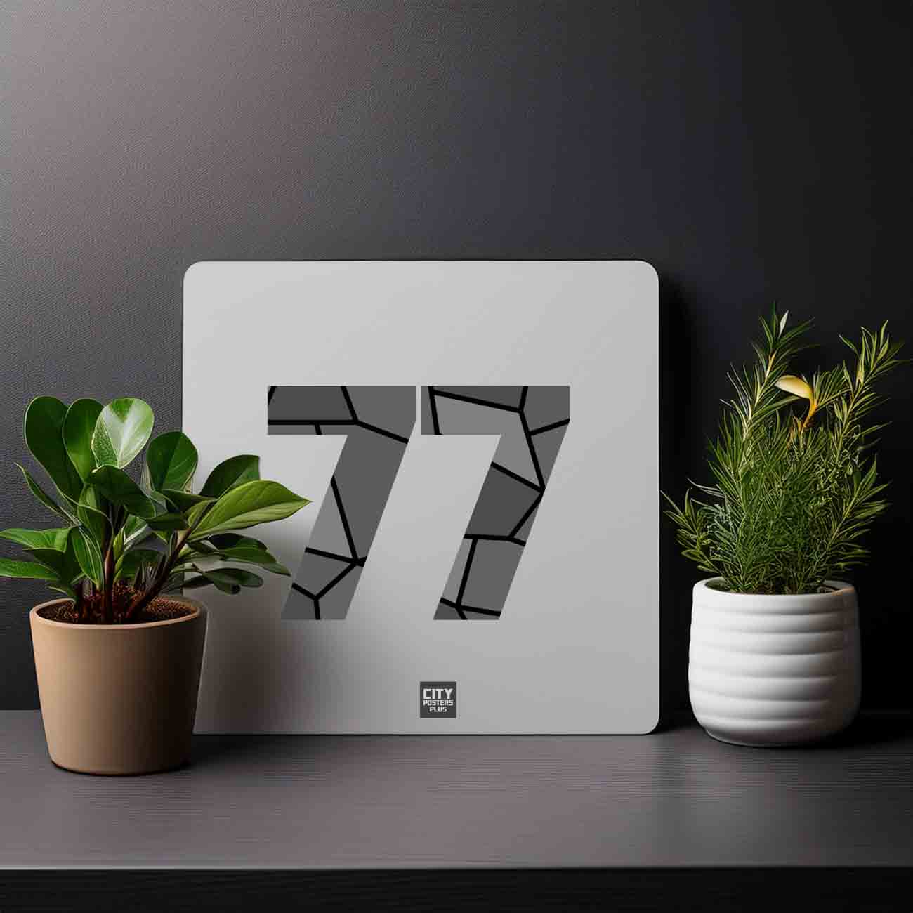 77 Number Mousepad (Melange Grey)