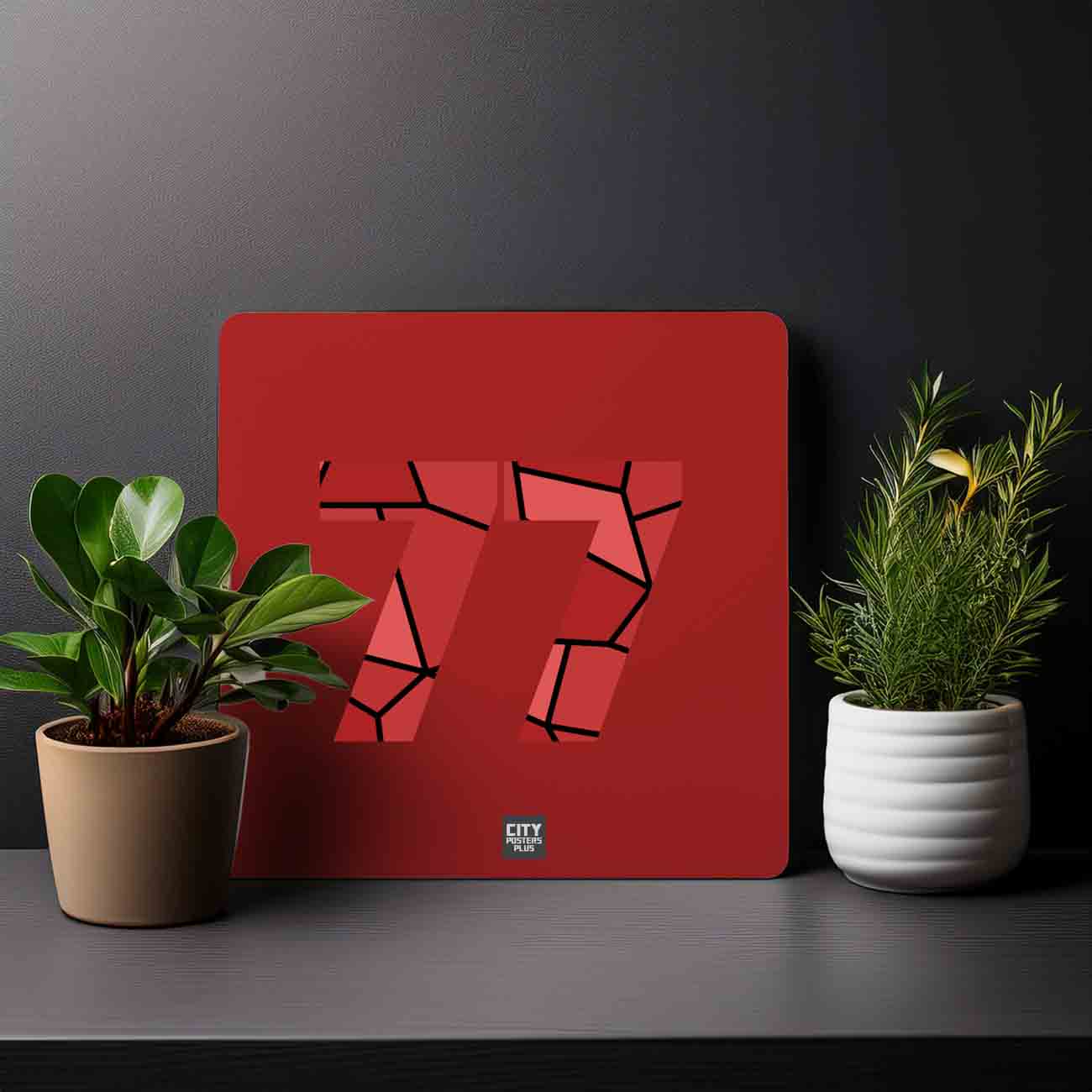77 Number Mousepad (Red)
