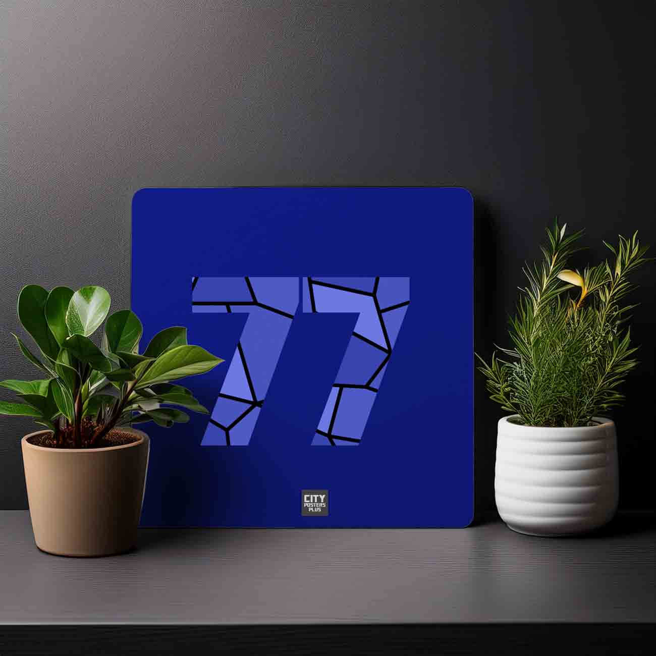 77 Number Mousepad (Royal Blue)
