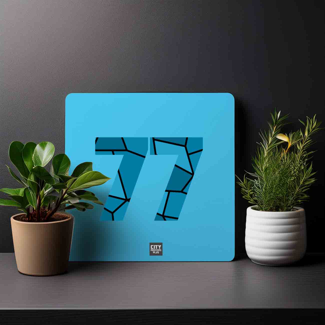 77 Number Mousepad (Sky Blue)