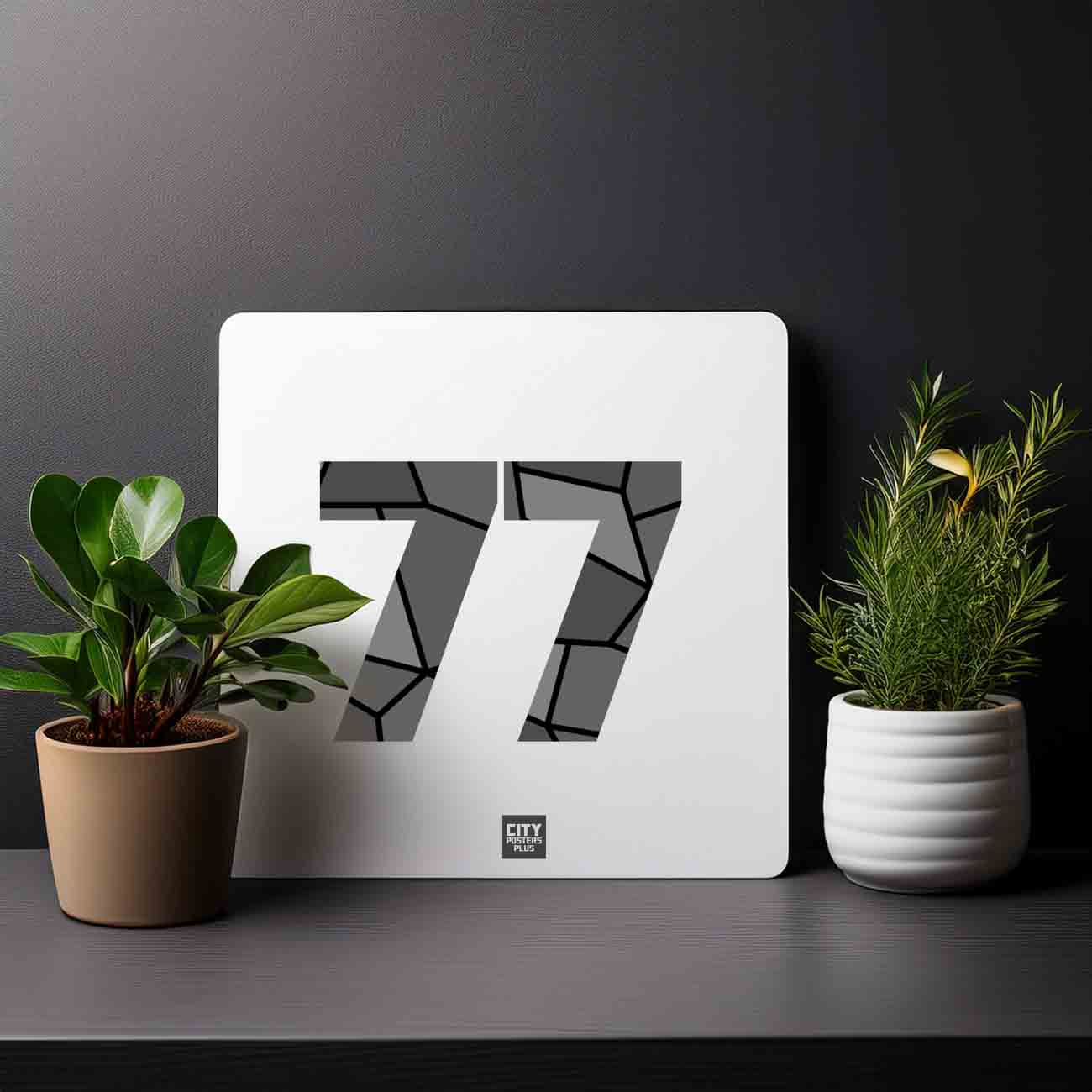 77 Number Mousepad (White)