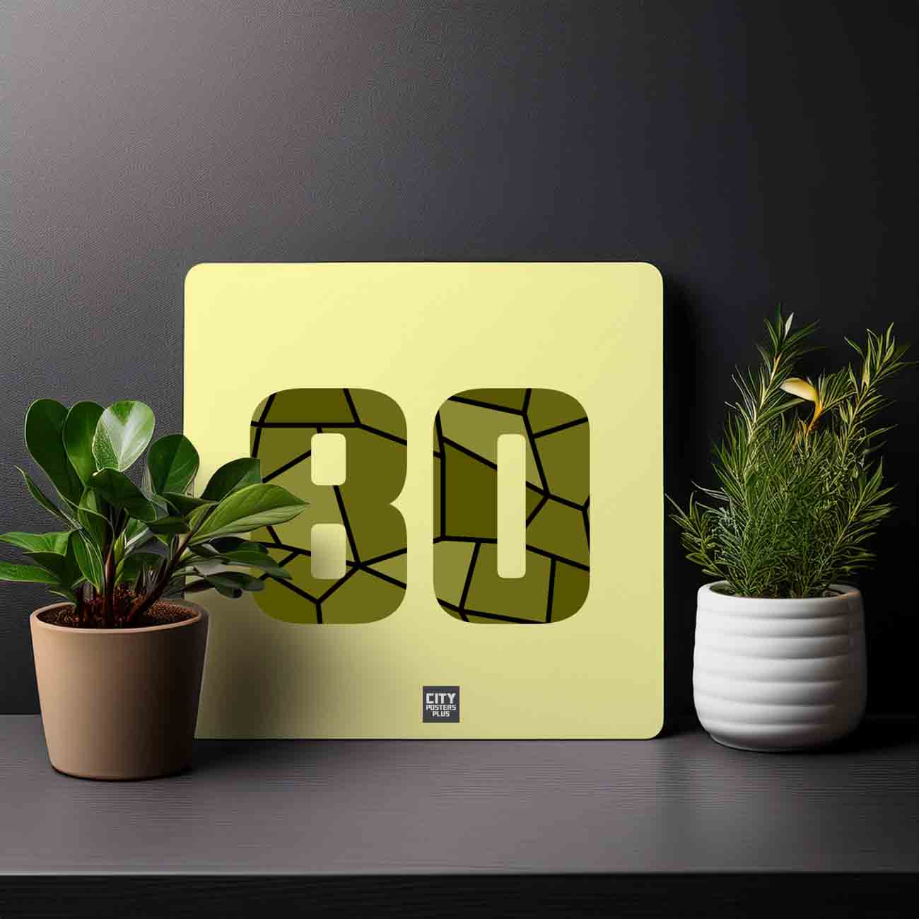 80 Number Mousepad (Butter Yellow)