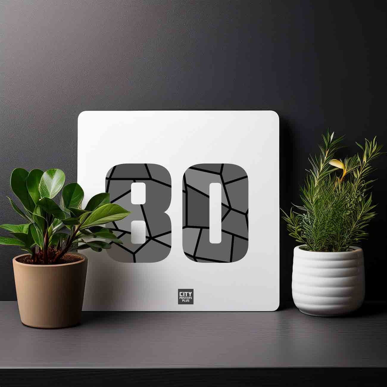80 Number Mousepad (White)