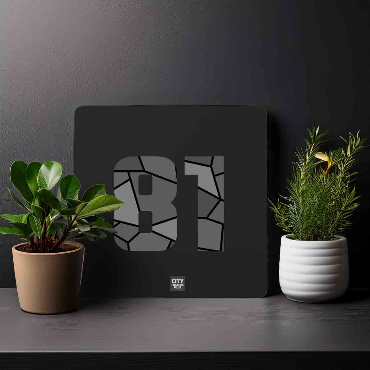81 Number Mousepad (Black)