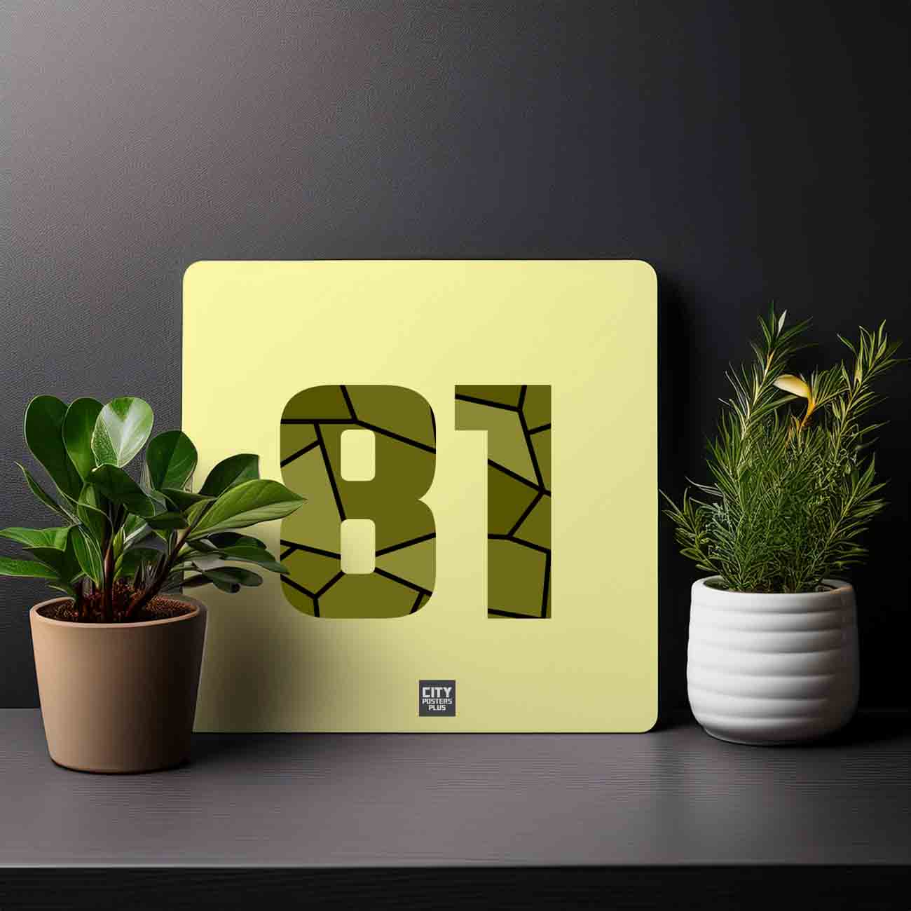 81 Number Mousepad (Butter Yellow)