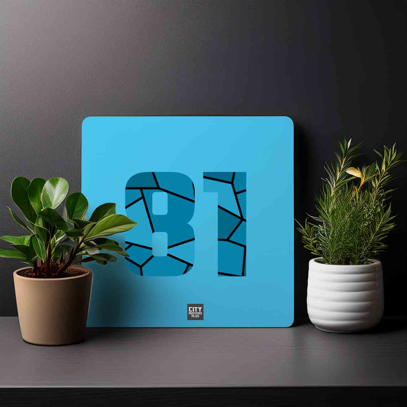 81 Number Mousepad (Sky Blue)