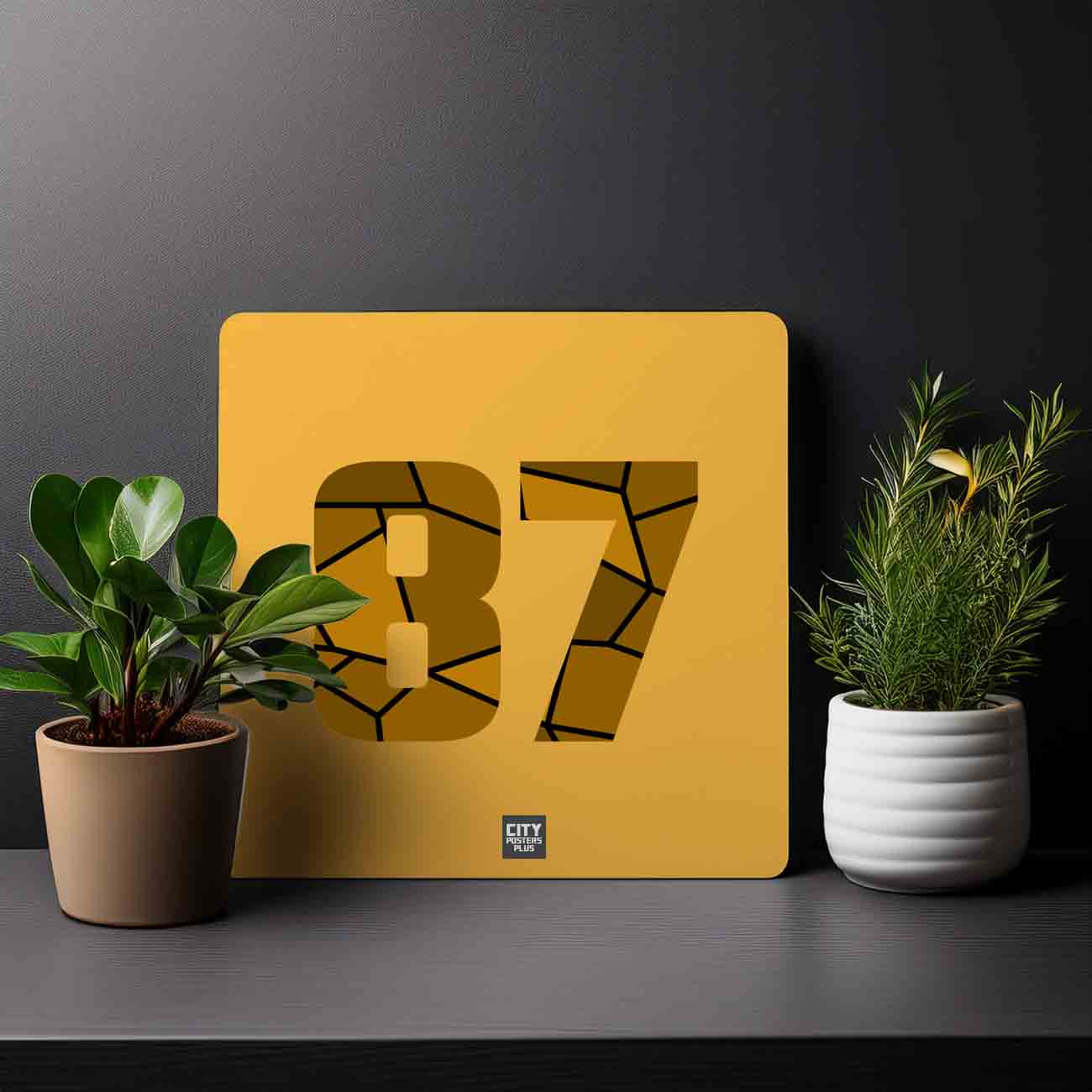 87 Number Mousepad (Golden Yellow)