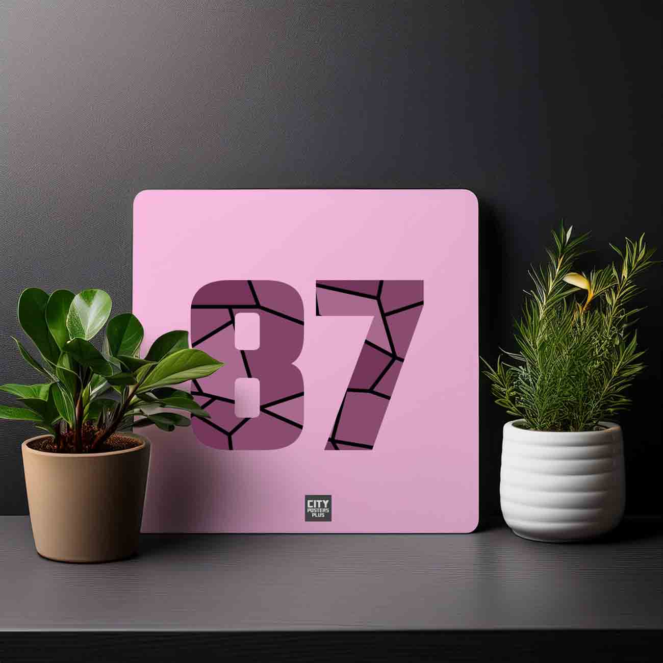 87 Number Mousepad (Light Pink)