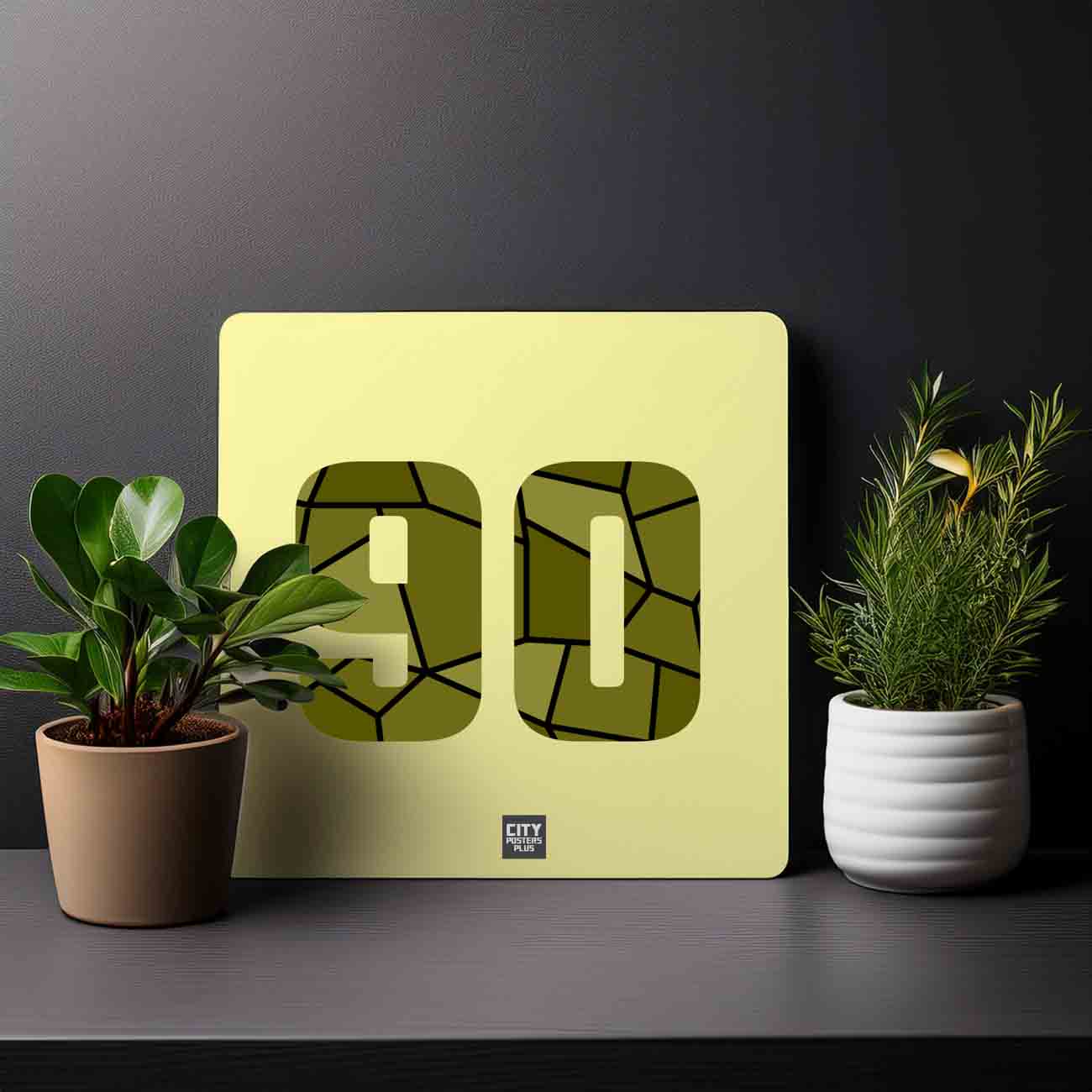 90 Number Mousepad (Butter Yellow)