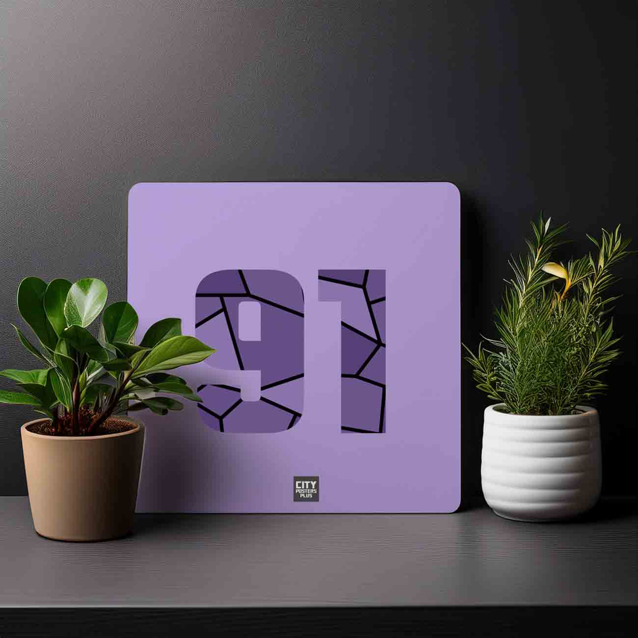 91 Number Mousepad (Iris Lavender)
