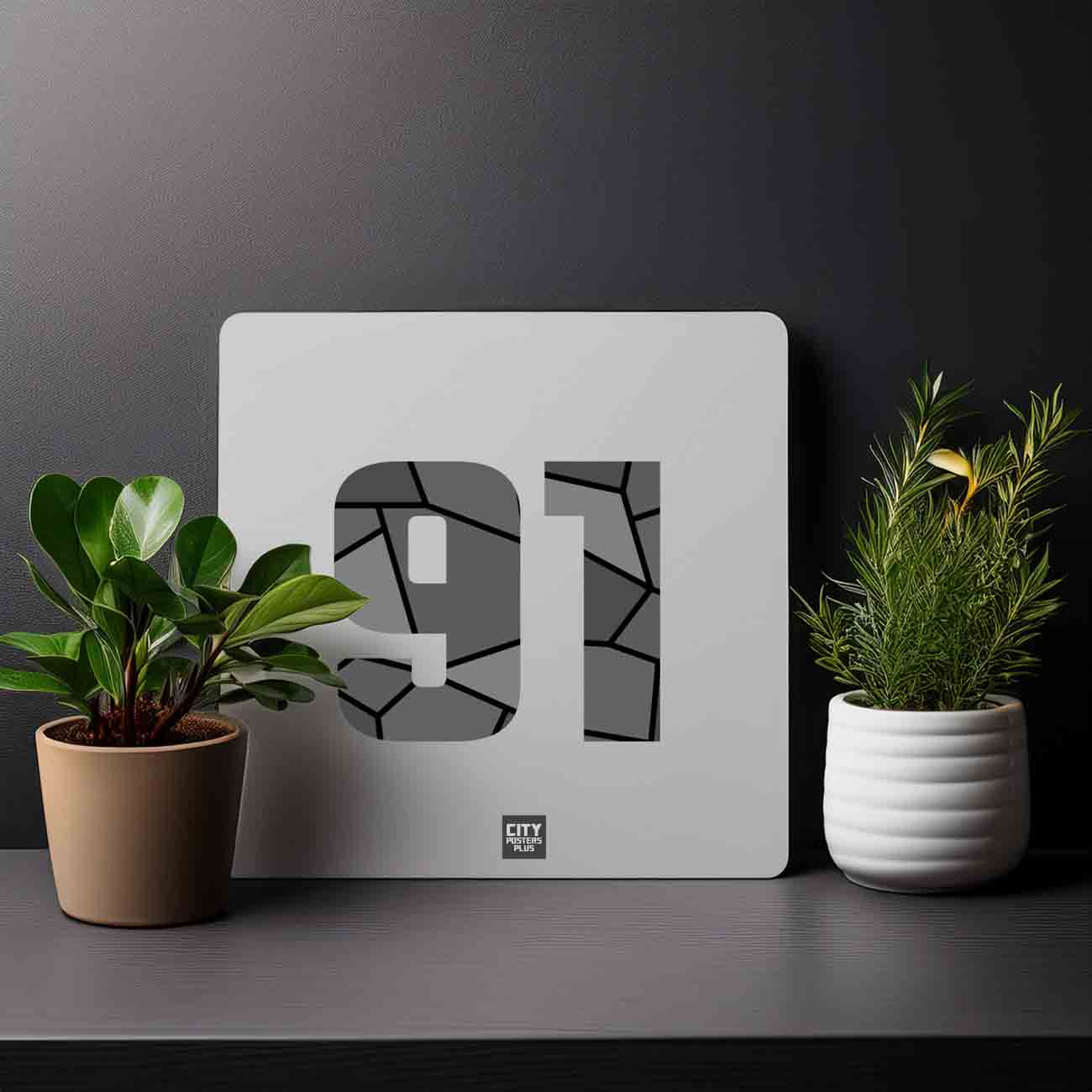91 Number Mousepad (Melange Grey)