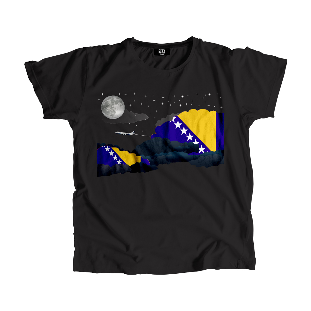 Bosnia and Herzegovina Night Clouds Men Unisex T-Shirt