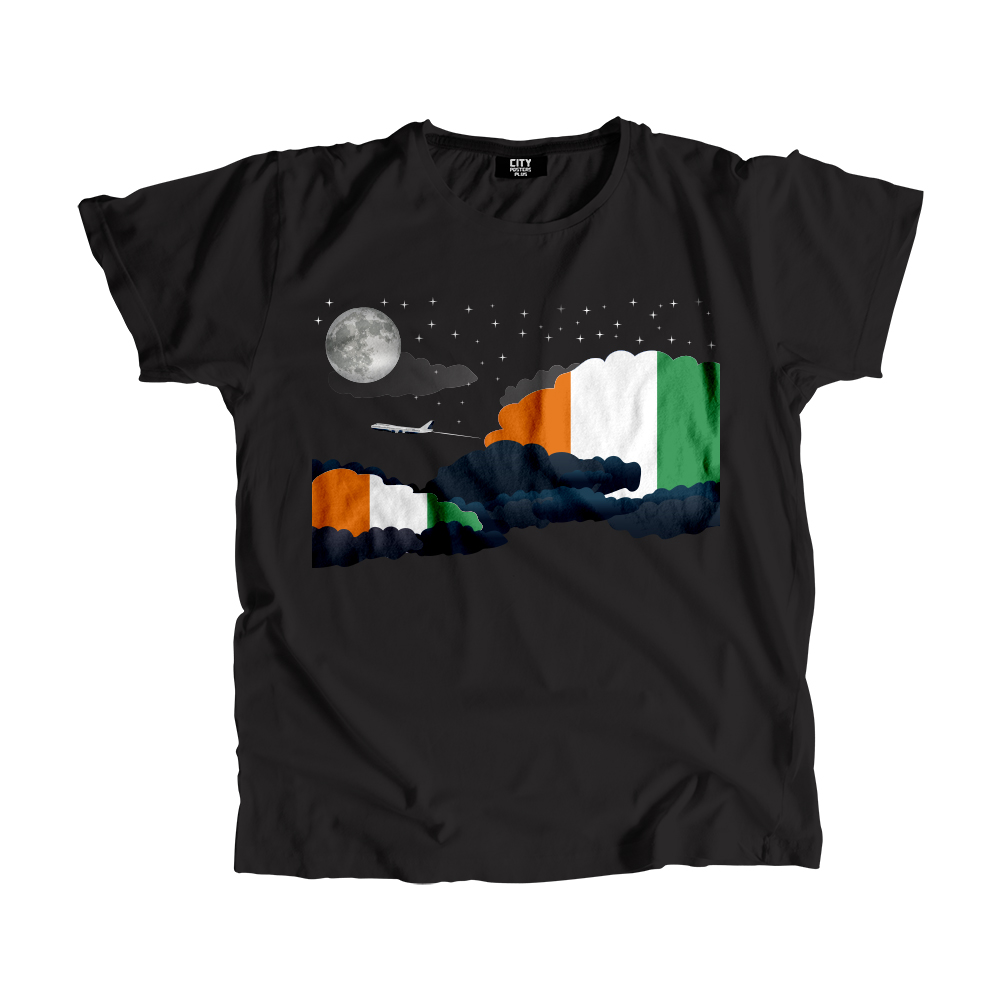 Cote D'Ivoire Night Clouds Men Unisex T-Shirt