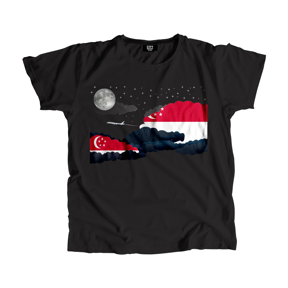 Singapore Night Clouds Men Unisex T-Shirt