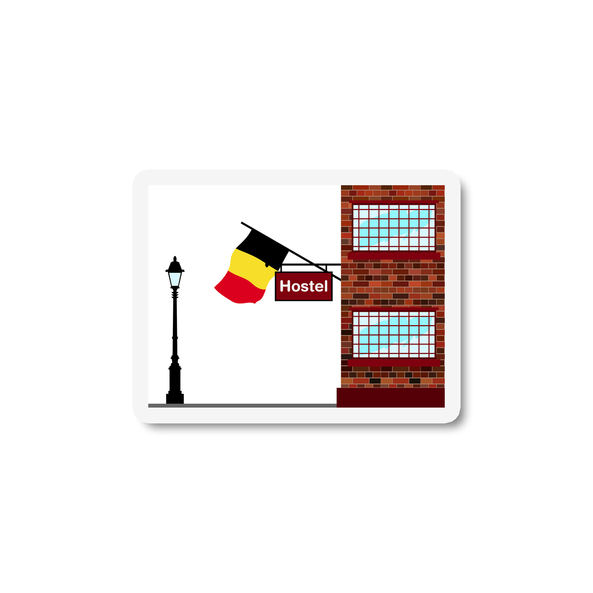 Belgium Hostels Sticker
