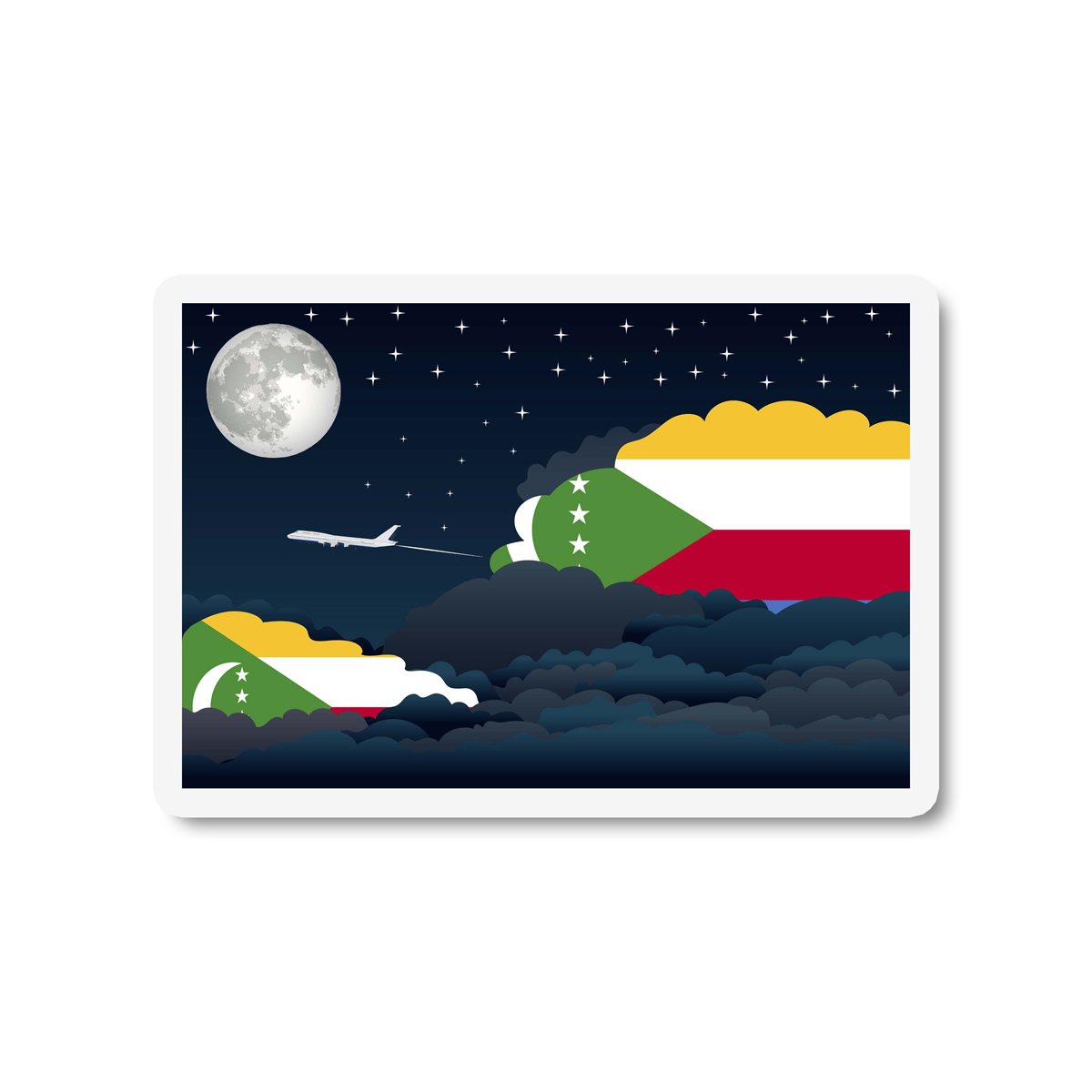 Comoros Night Clouds Sticker
