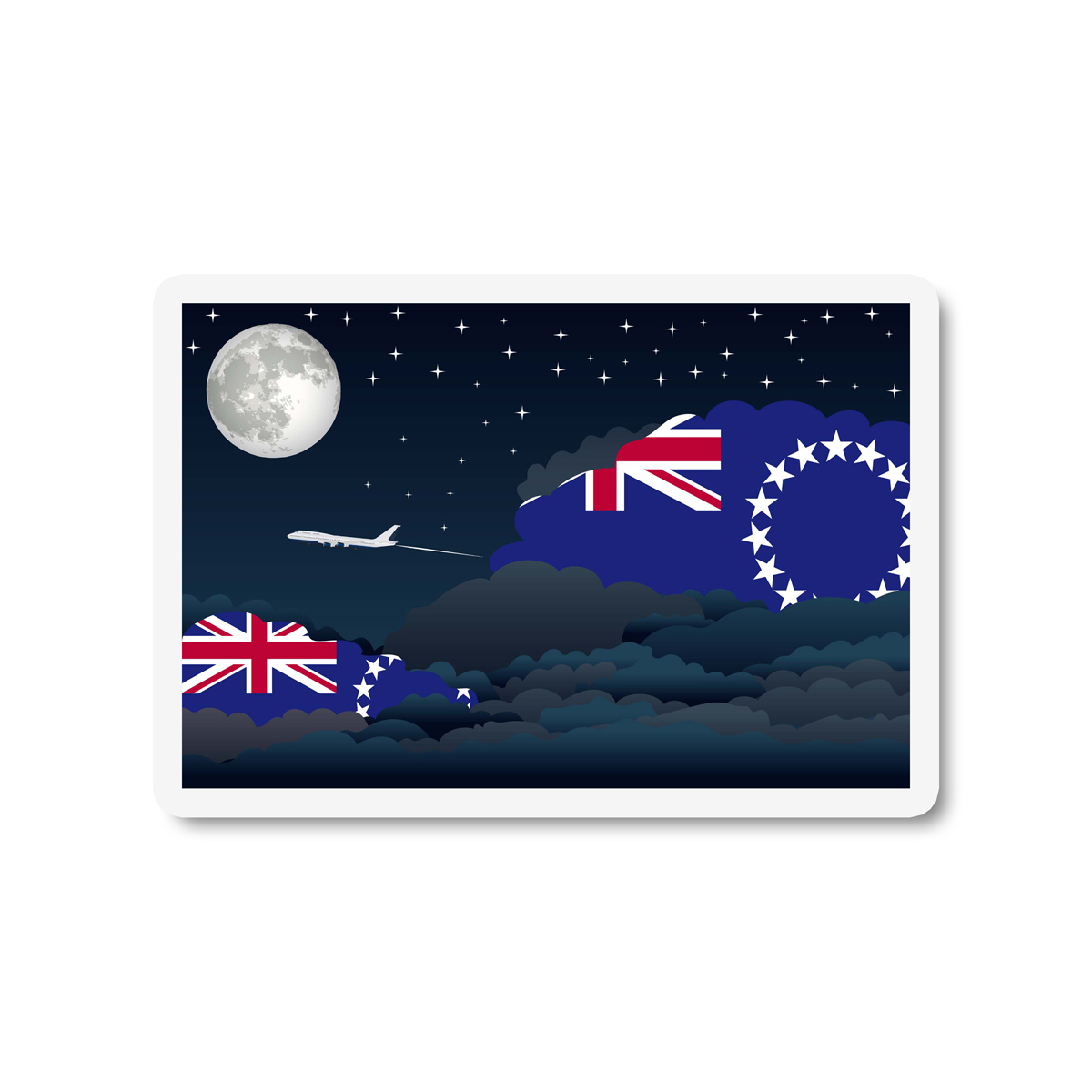 Cook Islands Night Clouds Sticker