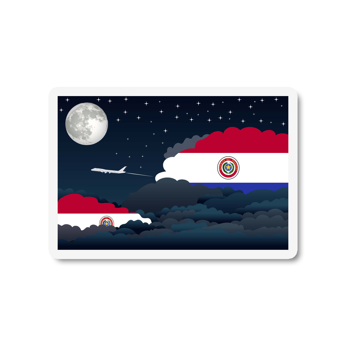 Paraguay Night Clouds Sticker