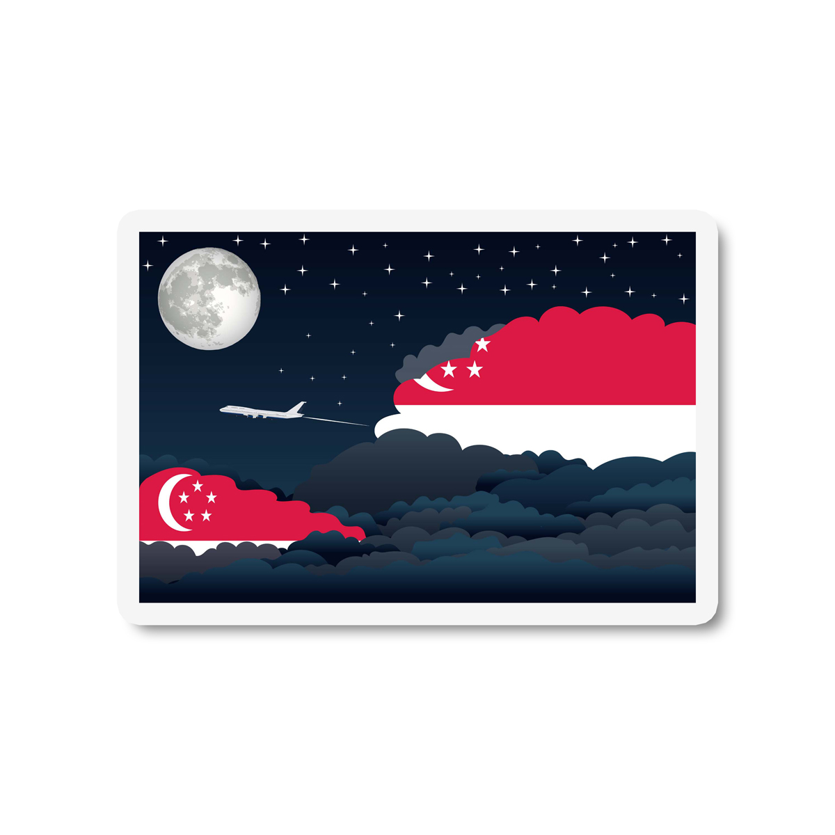 Singapore Night Clouds Sticker