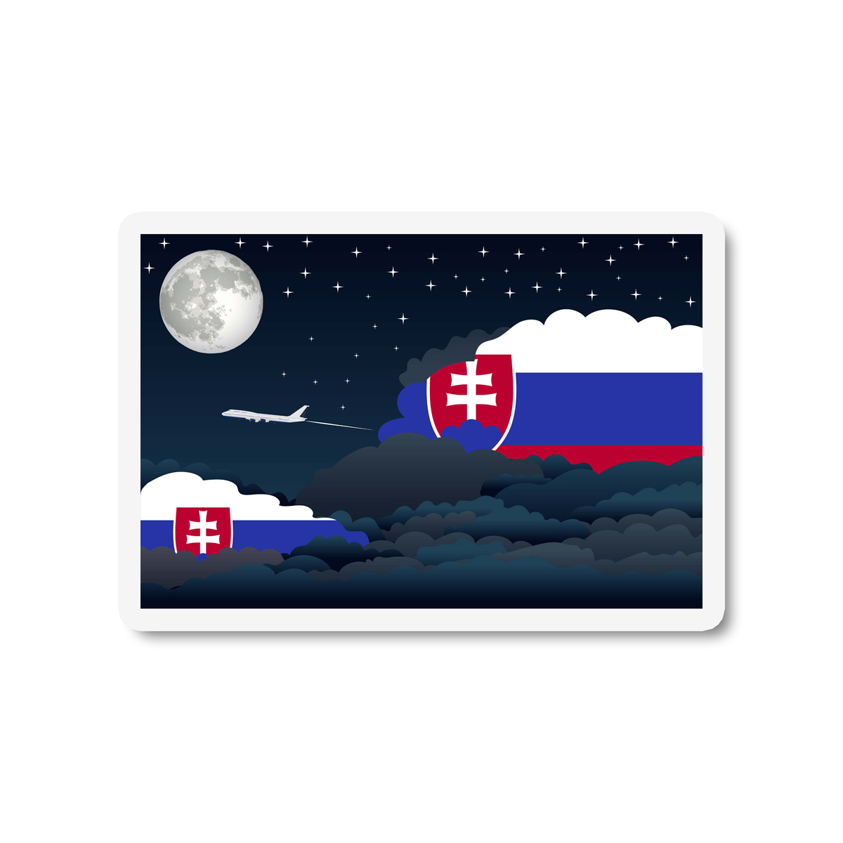 Slovakia Night Clouds Sticker