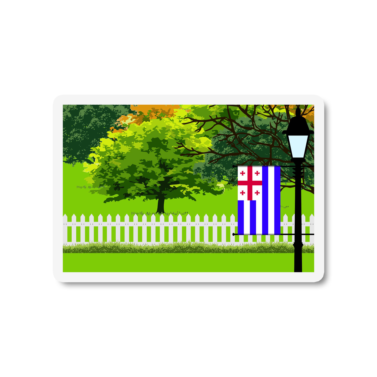 Ajaria Trees and Street Lamp Sticker