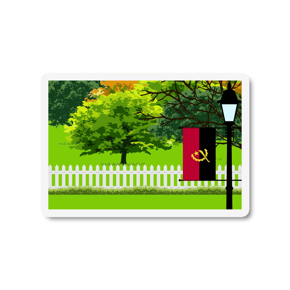 Angola Trees and Street Lamp Sticker