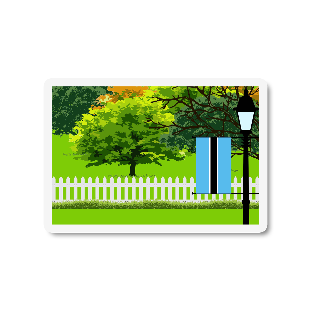 Botswana Trees and Street Lamp Sticker