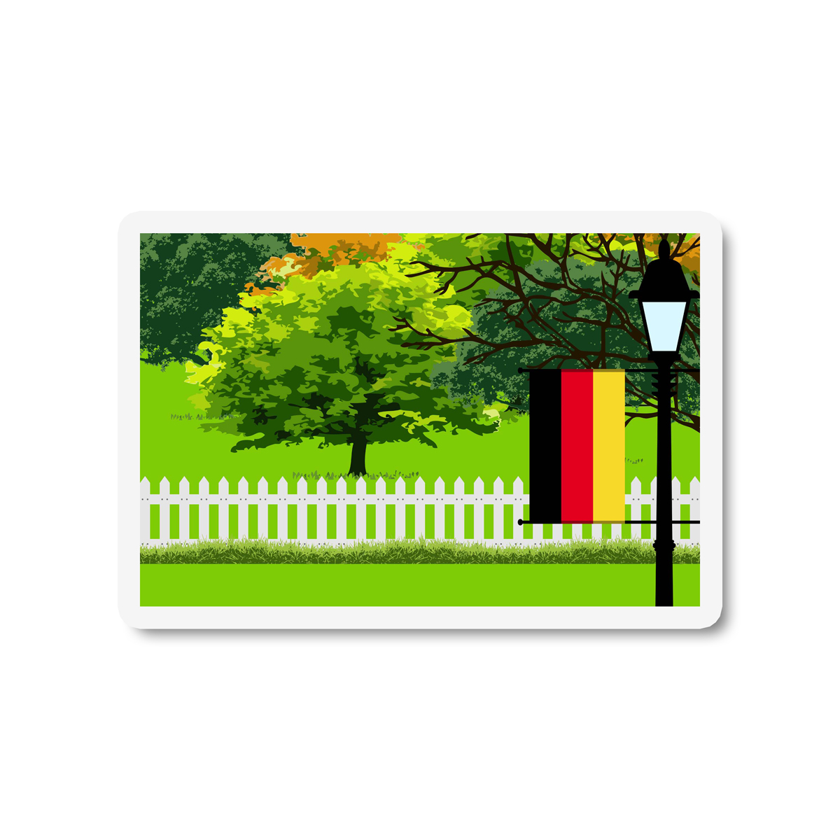 Germany Trees and Street Lamp Sticker