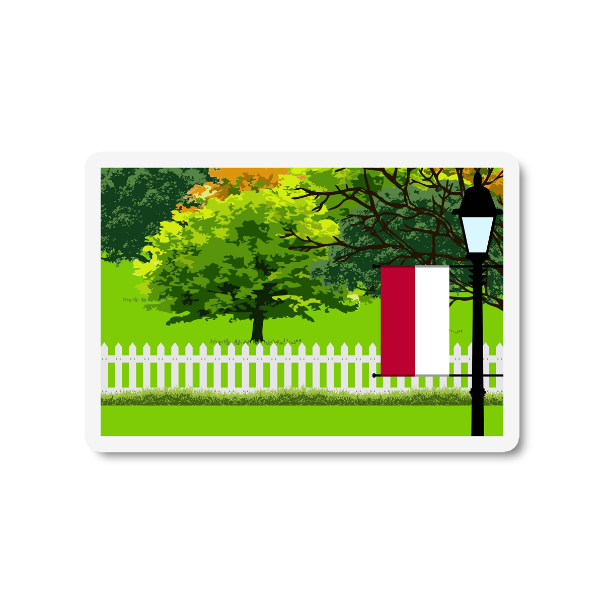 Indonesia Trees and Street Lamp Sticker