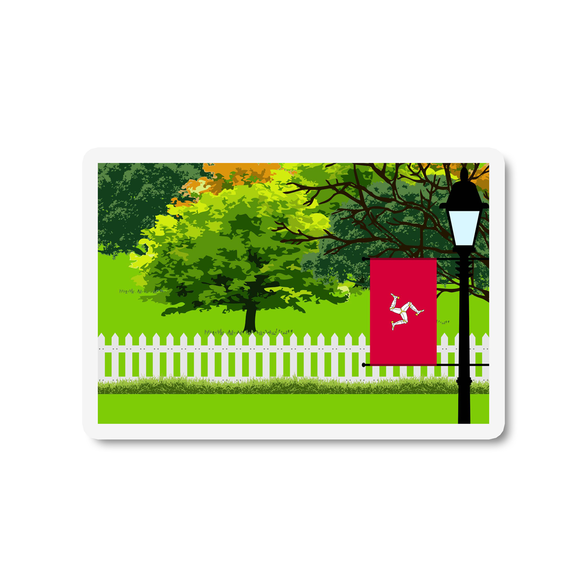 Isle of Man Trees and Street Lamp Sticker
