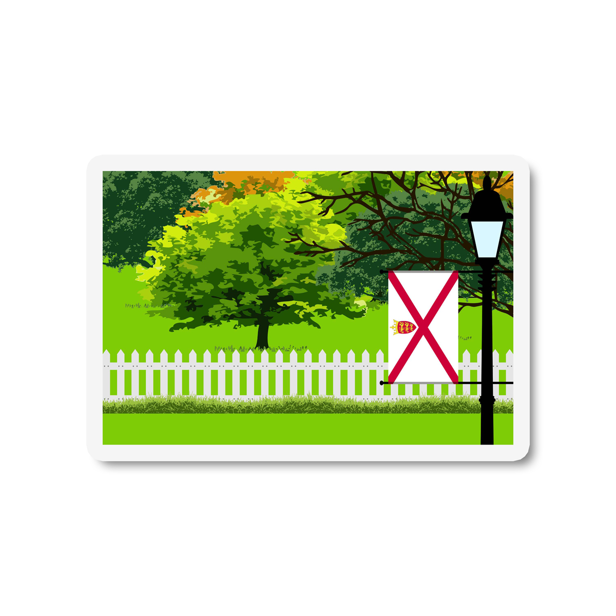 Jersey Trees and Street Lamp Sticker