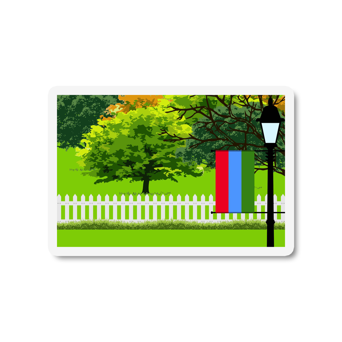 Karelia Trees and Street Lamp Sticker