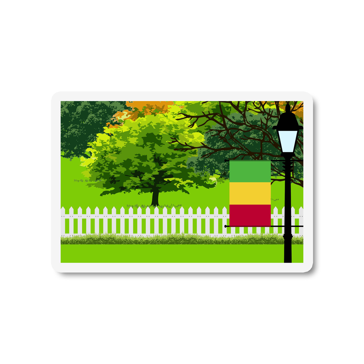 Mali Trees and Street Lamp Sticker
